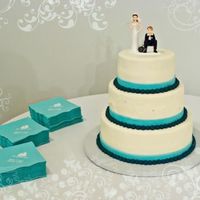 Teal And Aqua Wedding Cake 