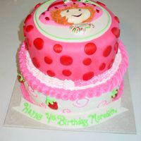 Strawberry Shortcake Birthday Cake Thru this together last night and i was really pleased with the outcome. Used the invitation for inspiration. Can't really tell from...