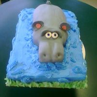 Hippo Cake We made this at the bakery for a girl who was wild for hippos