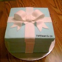 Tiffany Style Cake This was a first attemp at a present style cake.