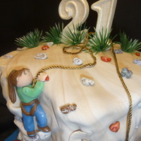 Rock Climbing Wall Thanks to mamacc for the inspiration. Cake is 12 inches high sour cream pound cake. Fondant covered, chocolate rocks, fondant figure,...