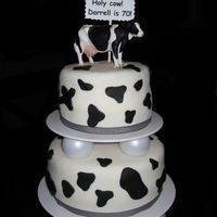 Cow Birthday Cake I made a holstein-like cake for my dad's birthday party tomorrow. My dad is a dariy farmer, that's why I did the cow theme. It is...