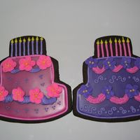 Birthday Cake Cookies I made a few of these to send to my mother-in-law for her birthday. I hope they arrive without breaking! The flowers are made of royal...