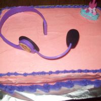 Hannah Montanna This was another last minute cake. I did yellow cake with purple swirls in it. Then topped it with pink icing and a purple border. I got...