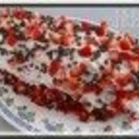 Strawberry Cream Roll This cake was absolutely delicious -- strawberry cream spread onto a "jelly roll" type cake. Great for summer!