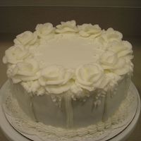 Mystical Roses (From A Wilton Course Book) b/c icing, white cake w/home made raspberry filling.