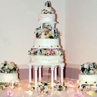 My First Wedding Cake! This was my first wedding cake &was for my daughter. All BC w/gumpaste flowers- some I made, some bought to save time. Assorted flavors...