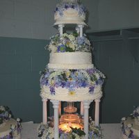 My Second Wedding Cake! I know....a lot like my first cake! That's what the bride wanted after she came to my daughter's wedding! Done for April 14 this...