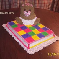 Baby Teddy Quilt I made this for one of my husbands co-workers who is expecting a baby girl.