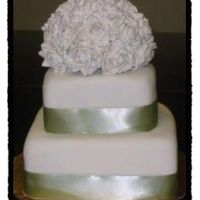 Sarah's Wedding Shower Cake I made this for a coworker's shower. She wanted a square wedding cake but ended up getting a round. So I made a square wedding cake...