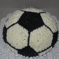 Soccer Ball I made this for my brother's 16th birthday. He's huge into soccer. Simple cake. Chocolate cake, buttercream icing.