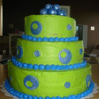 Green And Blue Circles I made this for a birthday party. I suck at buttercream, but that is what what requested. The cake is devil's food and the circles and...