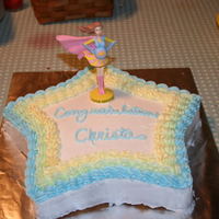 Supermom This is a picture of the cake before I finished the bottom trim. There is an additional picture of the finished cake without the topper.