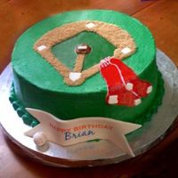 Baseball Diamond Last minute Red Sox cake. Was lacking inspiration.