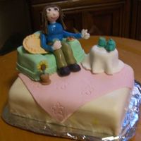 Rachel : ) mini cake i did for my Best Friend's 35th.was trying to see if i'd be any good at molding. i decided "No" : )