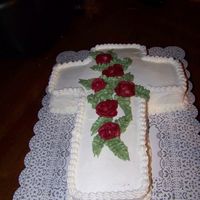 Cross Cake W/ Roses 