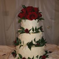 Buttercream Scrolls Buttercream with fresh flowers.