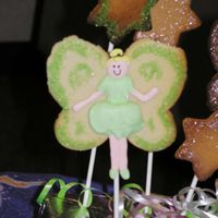 Tinkerbell Cookie An attempt to do a Tinkerbell... A little too 'round', but my daughters loved it!!