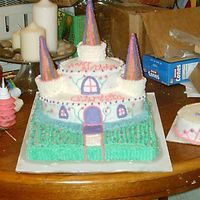 Princess Castle Cake This cake was made for a little girl's First birthday party. It was a big hit with all the little girls.