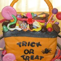 Trick Or Treat Halloween goodie bag for son's class. All fondant candies.