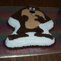 Taz Birthday Marble cake with basic bc frosting. With this being for my brother I had to add a small pacifier as a joke to Taz's mouth.