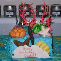 Coral Reef Cake Coral Reef cake iced with BC. Gumpaste and Royal icing coral.