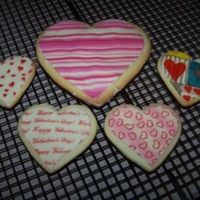 Valentine's Cookies NFSC with chocolate transfers. I made these just to see how messy (VERY!) it would be to use the chocolate transfers on cookies.