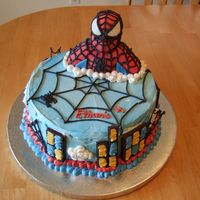 Spiderman I incorporated many ideas that I have gotten from this site to create this cake. I thank all of you for being so creative. My son loved it...