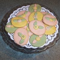 Easter Eggs Here is a picture of cookies that I was experimenting with. I colored the dough and used cookie cutters to decorate the eggs