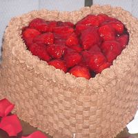 Basket Of Love Chocolate Devil's Food cake with Chocolate Buttercream Icing topped with Strawberries