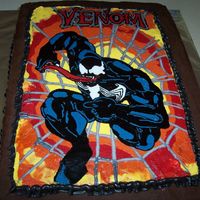 Venom Cake BCT for my nephew's birthday...used a coloring book page.