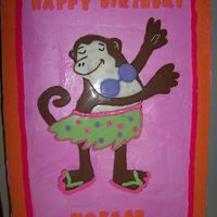 Mo's Monkey Cake This was for my niece's 10th birthday party. She wanted a monkey cake like her bedspread, so I copied it out of candy using the BCTF...