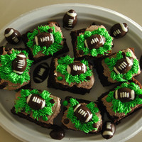 Football Brownies decorated for the Super Bowl