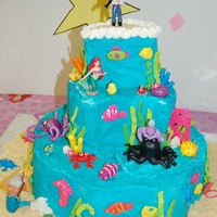 Under The Sea Cake Buttercream with mmf decorations (except for movie characters).