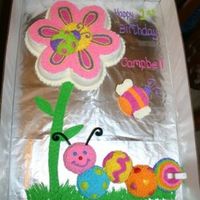 Bug & Flower Cake Made this for my daughter's first birthday