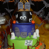 Halloween 30Th Birthday Buttercream with fondant decorations