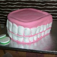 Dentures And Polident I made this for a co-worker's 50th birthday. It's all fondant. I cut each tooth individually and attached to the cake. Using the...