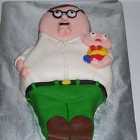 Peter And Stewie I made this as a grooms cake for a customer who loves "family guy" It is rum cake with rum butter cream frosting