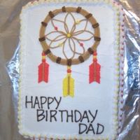 Dreamcatcher Birthday Cake For a dad who loves all things Native American. Piped in buttercream, based on a picture of a dreamcatcher I found. One of my first cakes...