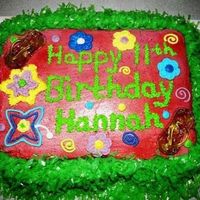 Luau Birthday Cake Design was created from the paper plate of the party theme.