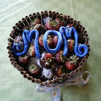 Mom's Birthday Cake Everything that could go wrong did go wrong with this cake!Three layers chocolate cake, filled w/vanilla buttercream & fresh...