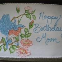 Embroidered Bird 2 One of two cakes I did for a birthday. All Buttercream