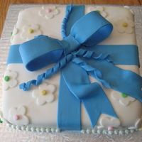 Wilton Course 3 Fondant covered cake. Fun!