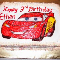 Cars Birthday Cake Cars Birthday cake. Images drawn on icing using icing gels. The cake is an icecream cake.