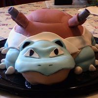 Pokemon, Blastoise My son's birthday cake, made with fondant....I think I'm getting better at this!