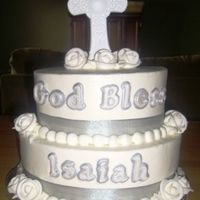 Isaiah Iced in BC with gumpaste letters & royal icing roses.