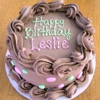 Leslie 6" Chocolate cake with Chocolate whipped cream.