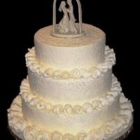 Wedding Iced in BC coated in wilton sparkle sugar. Ribbon roses made from MMF.