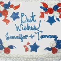 Shower Cake For Red, White And Blue Wedding this cake was last minute to go with the red, white and blue wedding cake.thanks for looking!