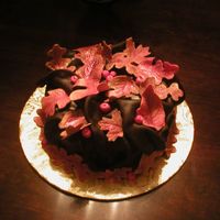 Fall Leaves Fondant/Gumpaste leaves/berries over chocolate fondant